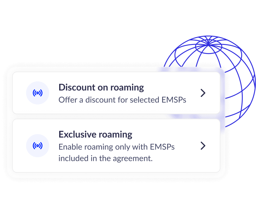 Set roaming tariffs in Monta Hub