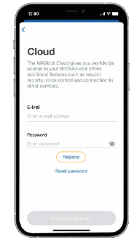 create nrgkick cloud account