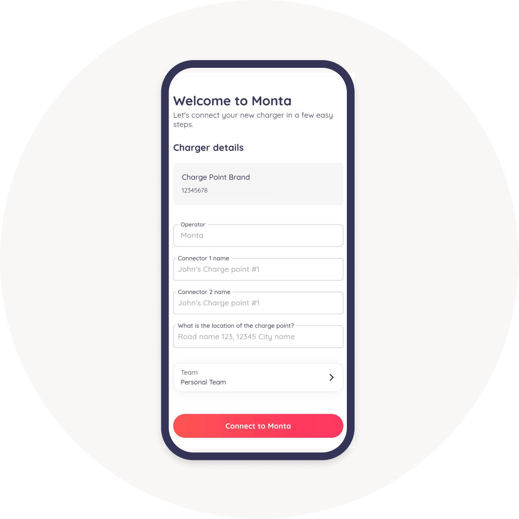 enter 2 connector names monta app