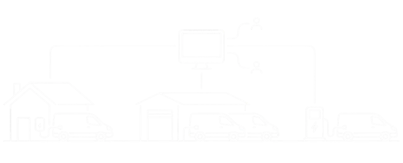 Illustration of fleet vehicles charging