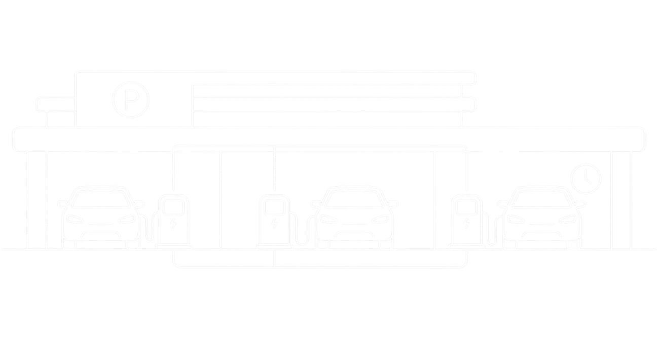 Illustration of charging stations in a car park