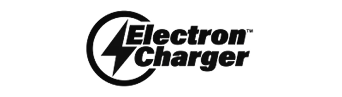 Black logo featuring the text "Electron Charger" with a lightning bolt symbol integrated into the design.