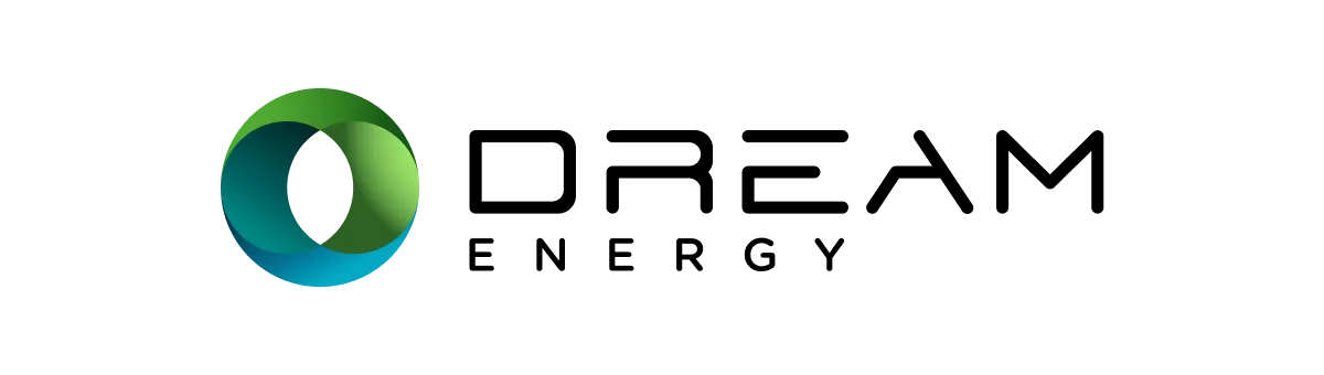 Logo de Dream Energy : cercles entrelacés vert et bleu représentant l'innovation dans les solutions de recharge électrique.