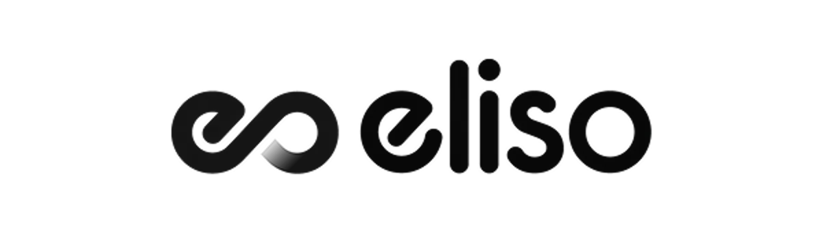 Schwarzes Logo mit dem Schriftzug "eliso" in einer modernen, abgerundeten Schriftart.