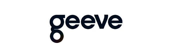 Logo de Geeve, texte en lettres minuscules noires sur fond transparent, représentant une entreprise de solutions de recharge.