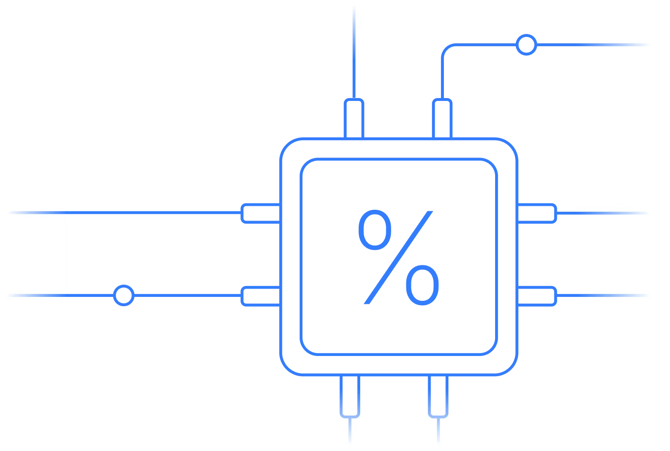 Illustration of a microchip with a percentage symbol